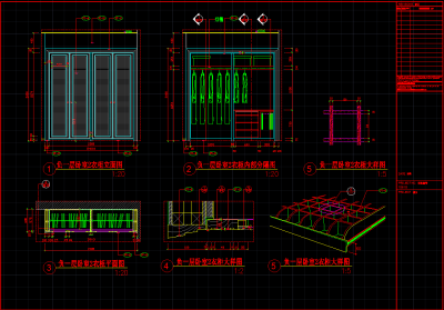 卧室四门衣柜详图，卧室衣柜CAD图纸下载