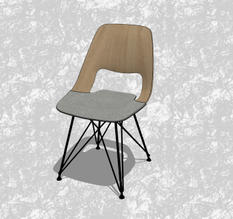 现代休闲椅sketchup模型，单人椅草图大师模型下载