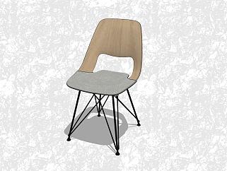 现代休闲椅sketchup模型，单人椅草图大师模型下载