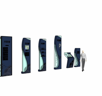 现代观景导视牌sketchup模型免费下载，观景指示牌skp文件下载