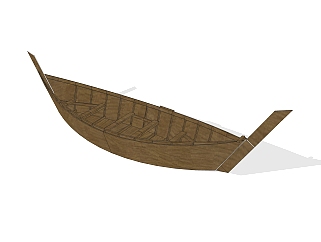 现代简约木筏skp模型，木筏sketchup模型下载