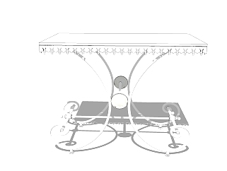 欧式金属休闲桌免费su模型，金属休闲桌sketchup模型下载