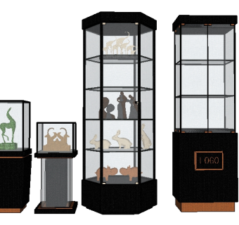 现代商场展示柜草图大师模型，展示柜sketchup模型下载