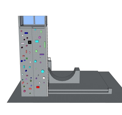 现代攀岩墙SU模型，攀岩墙SKB文件下载