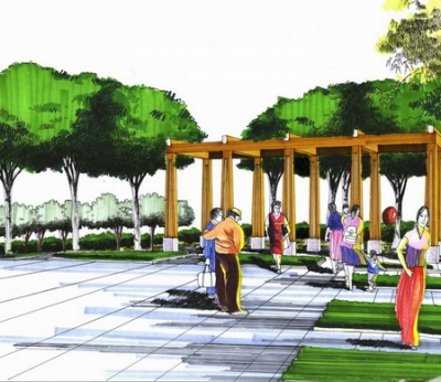 <a href=https://www.yitu.cn/su/7798.html target=_blank class=infotextkey>城市</a>主干道旁的<a href=https://www.yitu.cn/sketchup/huayi/index.html target=_blank class=infotextkey>花</a>园绿<a href=https://www.yitu.cn/su/7872.html target=_blank class=infotextkey>地</a>透视效果图