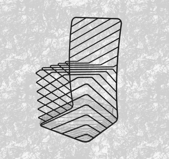 现代创意小座椅草图大师模型，镂空铁艺休闲椅su模型下载