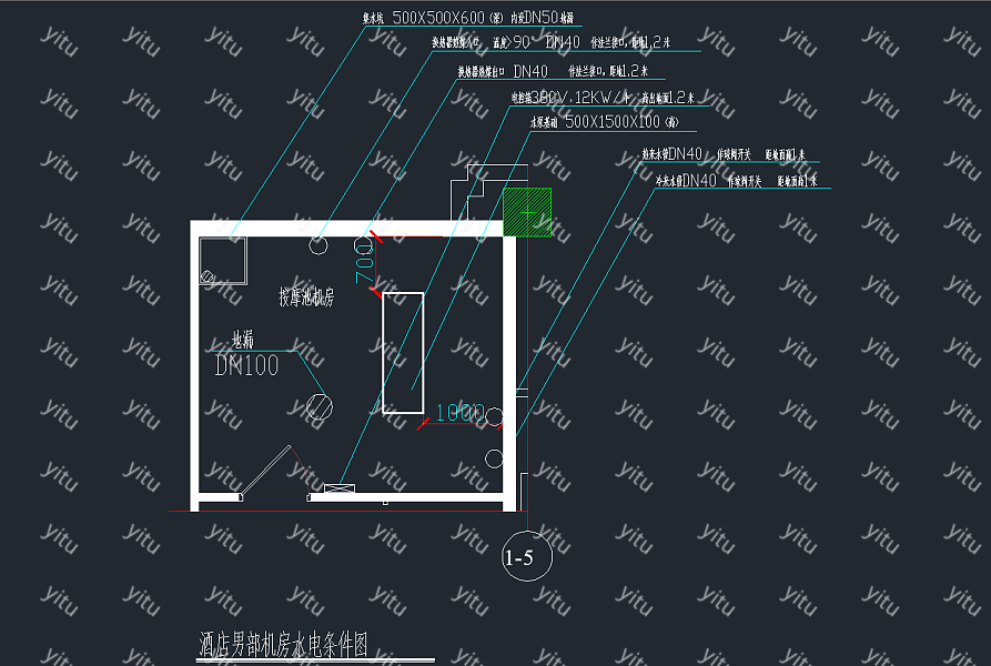 酒店会所桑拿房水电条件设计图电气cad施工图纸下载