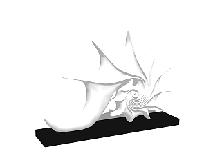 创意海螺雕塑su模型,摆件草图大师模型下载