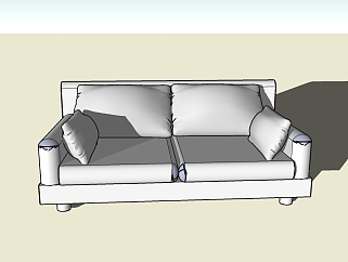 现代简约双人沙发SU模型下载，沙发草图大师模型