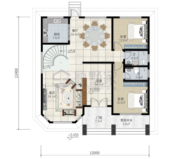 二层欧式别墅设计图纸，新农村住宅自建房全套建筑施工图纸下载