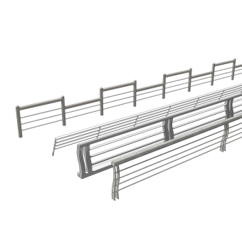 现代栏杆SU模型，栏杆SKB文件下载