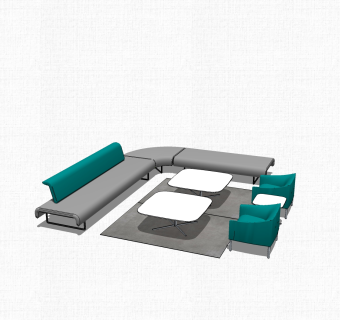 现代办公沙发草图大师模型，办公沙发sketchup模型下载