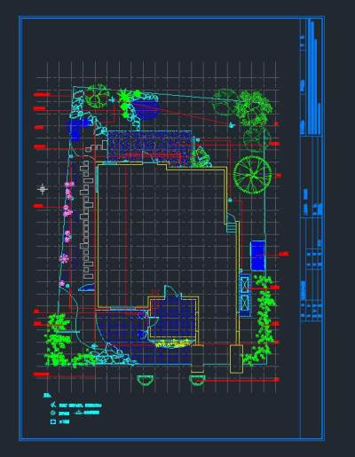 赤园花园设计施工图,cad建筑图纸免费下载