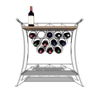现代酒架草图大师模型，酒架su模型下载