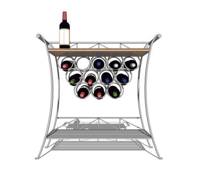现代酒架草图大师模型，酒架su模型下载