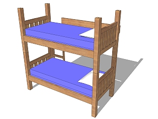 现代上下<em>儿童床</em>草图大师模型，<em>儿童床</em>su模型下载