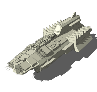 现代星际战舰SU模型,星际战舰SKB文件下载
