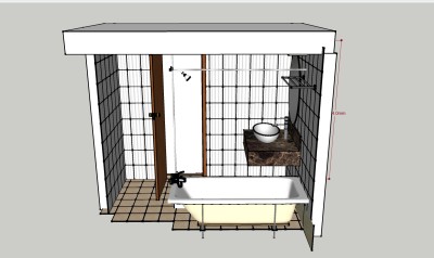  酒店卫生间SU模型，酒店卫生间室内表现草图