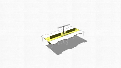 现代办公桌sketchup模型，办公桌su模型下载