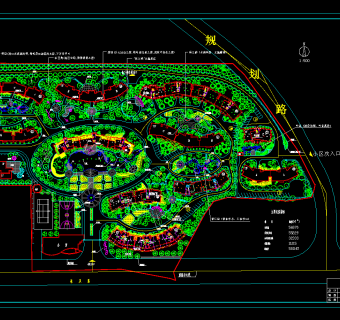 小区园林环境设计CAD施工图，园林CAD施工图下载