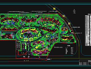 小区园林环境设计CAD施工图，园林CAD施工图下载