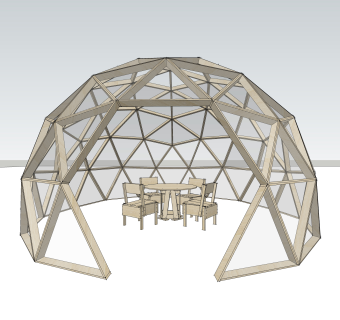 现代玻璃房SU模型，玻璃房SKB文件下载