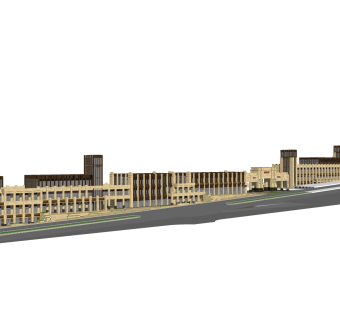 欧式风格商业街草图大师模型，商业综合体sketchup模型免费下载