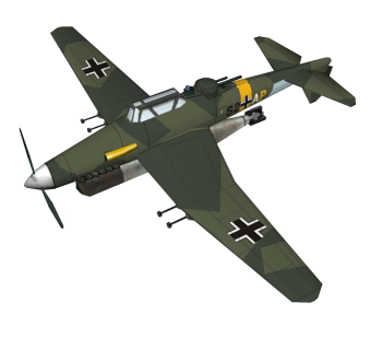 德国JU-187俯冲轰炸机草图大师模型，战斗机SU模型下载