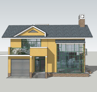 法式别墅外观草图大师模型，SU模型免费下载