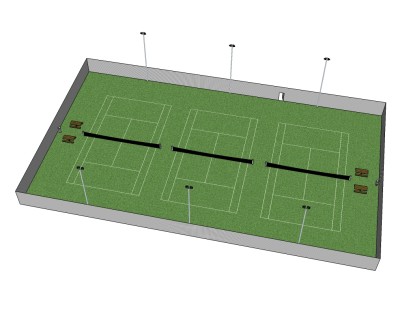 网球馆草图大师模型，网球馆SU模型下载
