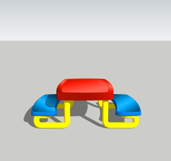 现代儿童桌椅su模型，儿童桌椅草图大师模型下载