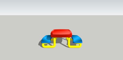 现代儿童桌椅su模型，儿童桌椅草图大师模型下载