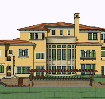 欧式新古典别墅草图大师模型，新古典别墅sketchup模型免费下载