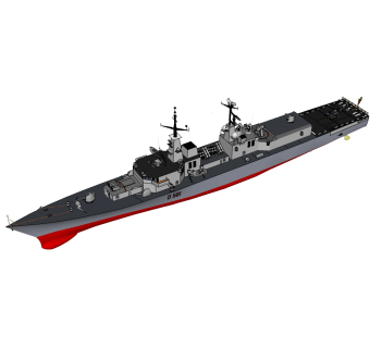 意大利德拉潘尼级D561米姆贝利号驱逐舰草图大师模型，驱逐舰SU模型下载
