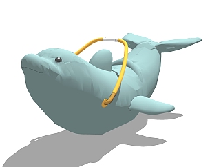 现代<em>鲸鱼</em>摇椅玩具草图大师模型，玩具su模型下载