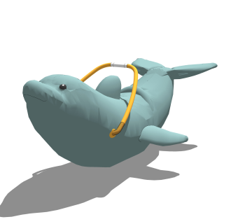 现代鲸鱼摇椅玩具草图大师模型，玩具su模型下载