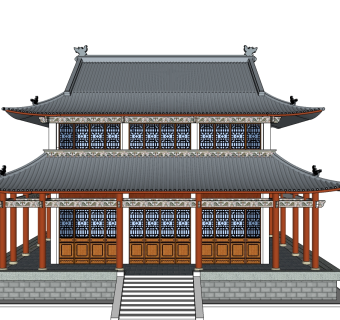 古建筑草图大师模型下载、古建筑su模型下载