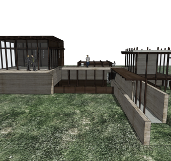 现代风格别墅草图大师模型下载，别墅SKP模型下载