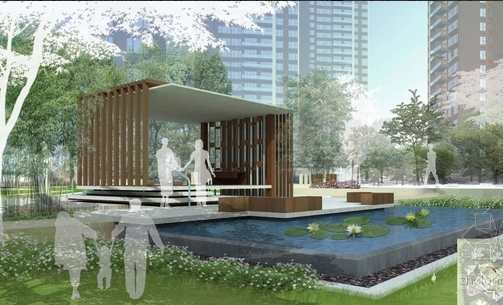 二层别墅花园现代景观概念设计方案