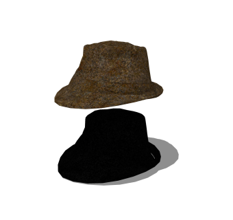 现代毛呢礼帽草图大师模型,服装店衣架su模型下载