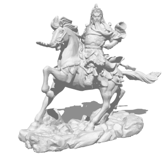 现代关公草图大师模型，雕塑sketchup模型下载