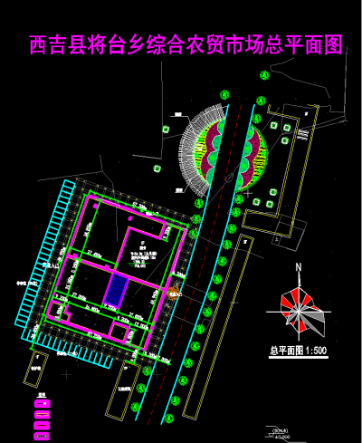 现代风格农贸市场建筑施工图，农贸市场CAD施工图纸下载