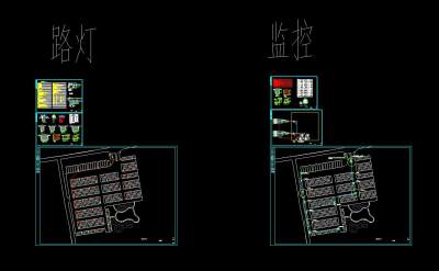 大王党性教育基地第二停车场路灯监控电气图施工图CAD图纸
