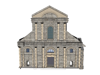 <em>欧式教堂</em>SU模型，教堂SKP模型下载