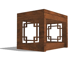 中式<em>实木凳子</em>草图大师模型，凳子sketchup模型下载
