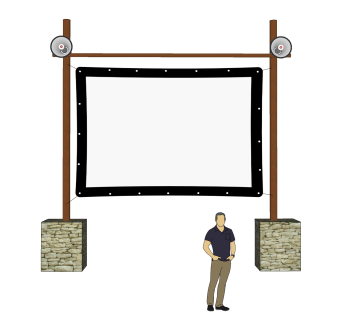 老式电影银幕sketchup模型下载