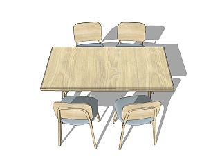 北欧餐桌椅草图大师模型，餐桌椅sketchup模型下载