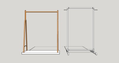 现代衣架草图大师模型，衣架SU模型下载