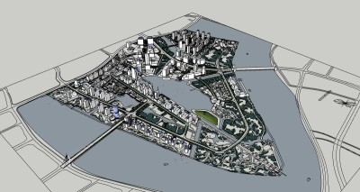 现代城市规划设计草图大师模型，城市规划sketchup模型