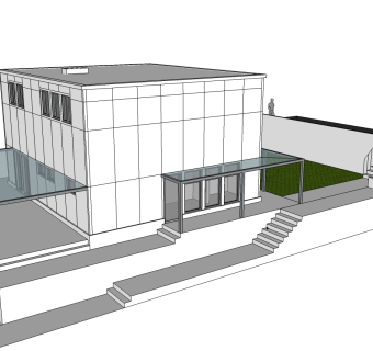 格罗皮乌斯住宅草图大师模型下载、格罗皮乌斯住宅su模型下载